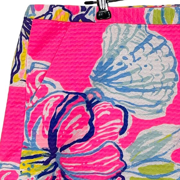 New Lilly Pulitzer Adie Shorts Swept By Tides Pink Floral Print Women's 14 NWT - Picture 2 of 9